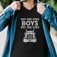 Way She Goes Boys Way She Goes Truck Trucker Men V-Neck Tshirt