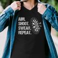 Aim Shoot Swear Repeat Funny Darts Player Men V-Neck Tshirt