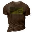 Army Logistics Branch American Flag 3D Print Casual Tshirt Brown