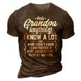 Ask Grandpa Anything Funny Fathers Day Gift 3D Print Casual Tshirt Brown