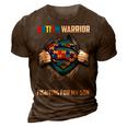 Autism Warrior Fighting For My Son Autism Mom Dad Parents 3D Print Casual Tshirt Brown