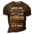Back Off I Have A Crazy Uncle Funny Family Matching Gift 3D Print Casual Tshirt Brown