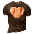 Baseball Heart Cute Mom Dad Softball Mothers Day Sports Day 3D Print Casual Tshirt Brown