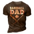 Baseball Lover For Father Baseball Dad 3D Print Casual Tshirt Brown