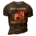 Best Cluckin Dad Ever Usa Flag Chicken Dad Rooster July 4Th Gift For Mens 3D Print Casual Tshirt Brown