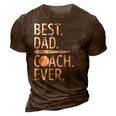 Best Dad Coach Ever Baseball Patriotic For Fathers Day Gift For Mens 3D Print Casual Tshirt Brown