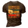 Best Sphynx Cat Dad Ever Retro Vintage Sunset 3D Print Casual Tshirt Brown