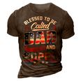 Blessed To Be Called Dad And Poppa Fathers Day America Flag Gift For Mens 3D Print Casual Tshirt Brown