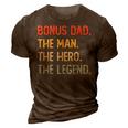 Bonus Dad The Man The Hero The Legend 3D Print Casual Tshirt Brown