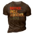 Brother Uncle Godfather Legend Fun Best Funny Uncle Gift For Mens 3D Print Casual Tshirt Brown