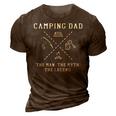 Camping Dad Man The Myth The Legend Travel Camper Gift For Mens 3D Print Casual Tshirt Brown