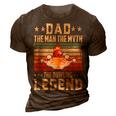 Dad The Man The Myth The Bowling Legend Bowling Game Bowlers 3D Print Casual Tshirt Brown