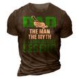 Dad The Man The Myth The Lawn Mowing Legend Caretaker 3D Print Casual Tshirt Brown