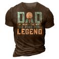 Dad The Man The Myth The Ping Pong Legend Player Sport 3D Print Casual Tshirt Brown