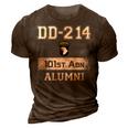 Dd214 Army 101St Airborne Alumni Veteran Father Day Gift 3D Print Casual Tshirt Brown