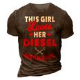 Diesel Mechanic Gifts Wife Girlfriend Design On Back 3D Print Casual Tshirt Brown