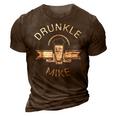 Drunkle Mike Funny Drunk Uncle Beer Gift For Mens 3D Print Casual Tshirt Brown