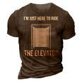 Elevator Mechanic Engineer Ride The Elevator Technician 3D Print Casual Tshirt Brown