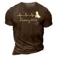 First Time Father Gifts For Men New Dad Expecting Daddy 2023 Gift For Mens 3D Print Casual Tshirt Brown