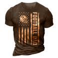Football Dad American Flag Proud Dad Of Ballers Fathers Day 3D Print Casual Tshirt Brown