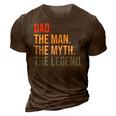 Funny Dad Fathers Day Dad The Man The Myth The Legend Gift For Mens 3D Print Casual Tshirt Brown
