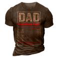Funny Mens Gifts For Dad Dad Nutrition Facts Gift 3D Print Casual Tshirt Brown