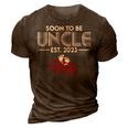 Funny Soon To Be Uncle Again 2023 Gender Reveal Pregnancy 3D Print Casual Tshirt Brown
