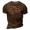 Funny Uncle Hunkle Definition Mens Boys Girls 3D Print Casual Tshirt Brown