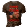 Funny Veteran Wife I Belong To A Veteran Dangerous Warning 3D Print Casual Tshirt Brown