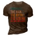 Grandad The Man The Myth The Legend The Bad Influence Gift For Mens 3D Print Casual Tshirt Brown