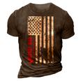 Hockey Dad Gift Hockey American Flag 3D Print Casual Tshirt Brown