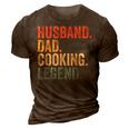 Husband Dad Cooking Legend Funny Cook Chef Father Vintage Gift For Mens 3D Print Casual Tshirt Brown