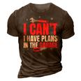 I Cant I Have Plans In The Garage Car Mechanic Gift Gift For Mens 3D Print Casual Tshirt Brown