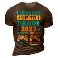 I Leveled Up To Daddy 2023 Soon To Be Dad Fathers Day Gift 3D Print Casual Tshirt Brown