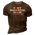 I Love Daughterinlaw For Fatherinlaw 3D Print Casual Tshirt Brown