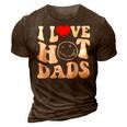 I Love Hot Dad Trending Hot Dad Joke I Heart Hot Dads 3D Print Casual Tshirt Brown