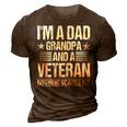 Im A Dad Grandpa And A Veteran Nothing Scares Me Distressed 3D Print Casual Tshirt Brown