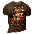 Im A Dad Grandpa Mechanic Quotes American Flag Patriotic Gift For Mens 3D Print Casual Tshirt Brown