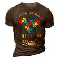 Im A Proud Autism Dad Autism Awareness Father Autistic Son 3D Print Casual Tshirt Brown