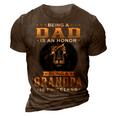Lion Being A Dad Is An Honor Being A Grandpa Is Priceless Gift For Mens 3D Print Casual Tshirt Brown