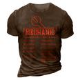Mechanic Hourly Rate Labor Rates Funny Gift 3D Print Casual Tshirt Brown