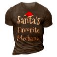 Mechanic Santas Favorite Job Christmas Santa Claus Hat 3D Print Casual Tshirt Brown