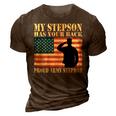My Stepson Has Your Back Proud Army Stepdad Father Gifts Gift For Mens 3D Print Casual Tshirt Brown