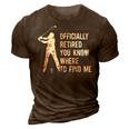 Officially Retired Gifts Golf Dad Golfing Retirement Golfer 3D Print Casual Tshirt Brown