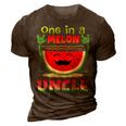 One In A Melon Uncle Funny Watermelon 3D Print Casual Tshirt Brown