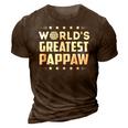 Pappaw Grandpa Gifts Worlds Greatest Pappaw Gift For Mens 3D Print Casual Tshirt Brown