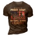 Proud Army National Guard Dad Usa Flag Military For 4Th July 3D Print Casual Tshirt Brown