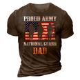 Proud Army National Guard Dad Usa Veteran Military 3D Print Casual Tshirt Brown