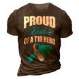 Proud Dad Of A T1d Hero Type 1 Diabetes Dad Awareness 3D Print Casual Tshirt Brown