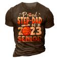 Proud Stepdad Of A 2023 Senior Basketball Graduation 3D Print Casual Tshirt Brown